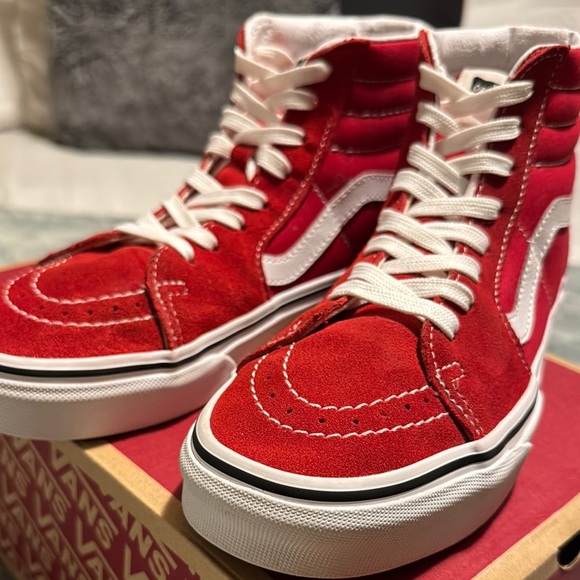 Vans Red Canvas High-Tops - Picture 5 of 8